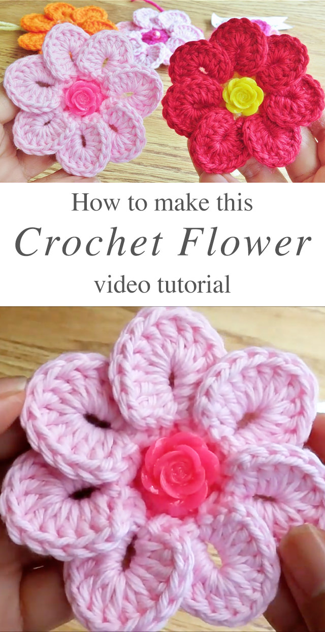 Simple Crochet Flower - These gorgeous colourful simple crochet flowers are creative and decorative. Watch the tutorial to get started on one of the many projects mentioned below!