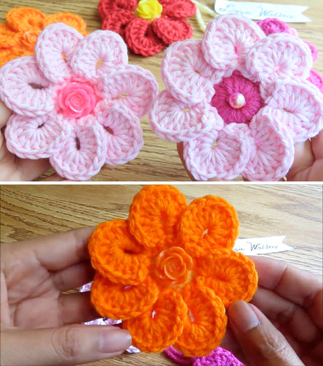 Simple Flower Sided - These gorgeous colourful simple crochet flowers are creative and decorative. Watch the tutorial to get started on one of the many projects mentioned below!