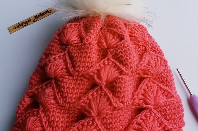 Crochet Beret Hat Featured Image - This video tutorial covers how to create a beautiful crochet hinged eyeline pattern beret hat. You can make a unisex fashionable crochet beret for anyone.
