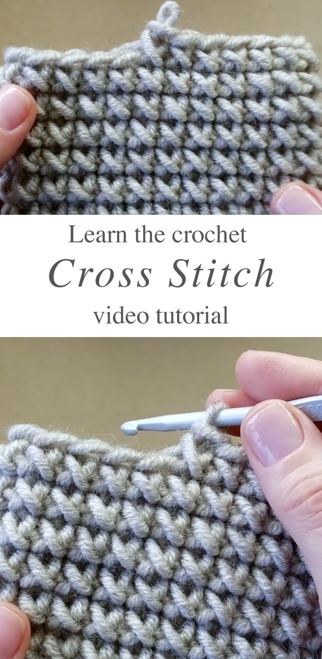 Crochet Cross Stitch - This quick free video tutorial covers how to quickly make the crochet cross stitch pattern and incorporate it into many popular projects.