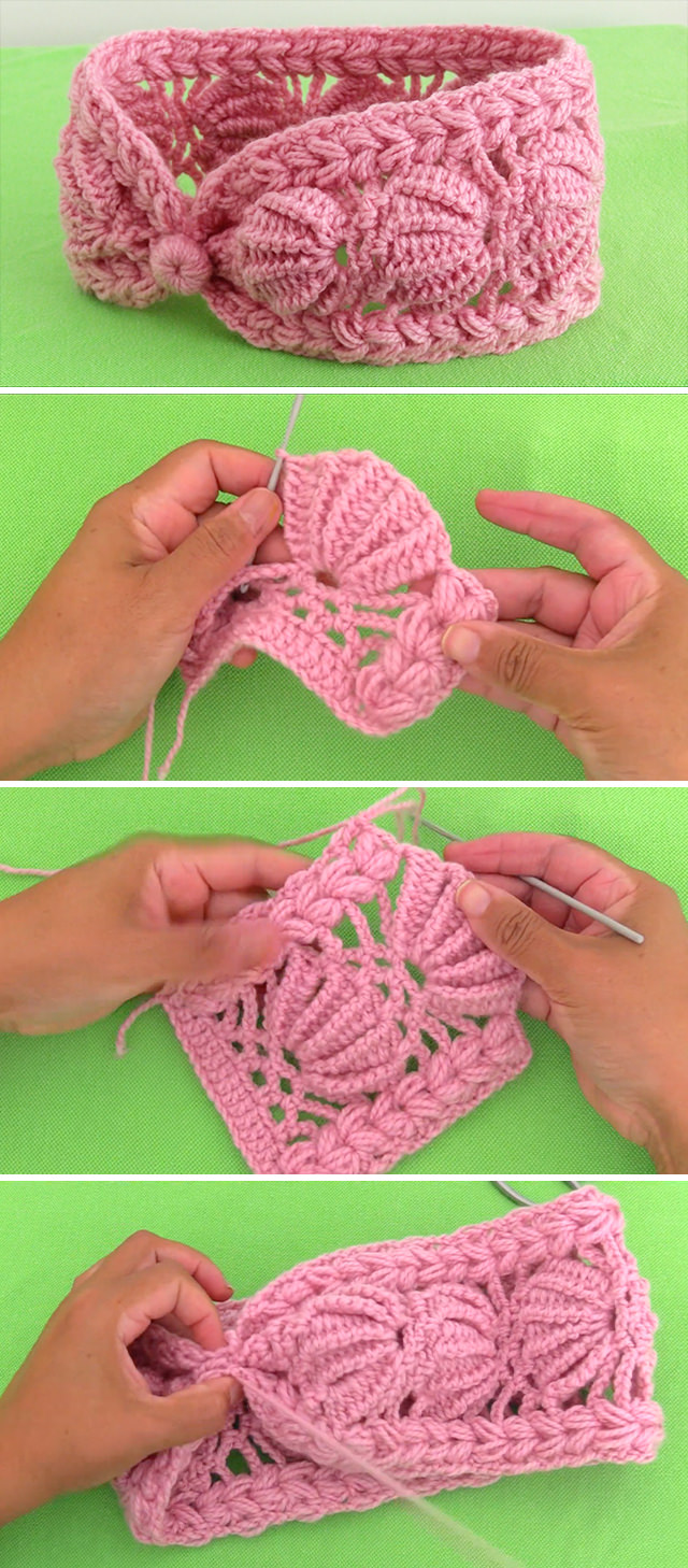 Crochet Headband - This 3D fan shell crochet headband is the perfect accessory to keep you warm and in style! This free video tutorial will dive into the details of how to crochet a headband in no time!