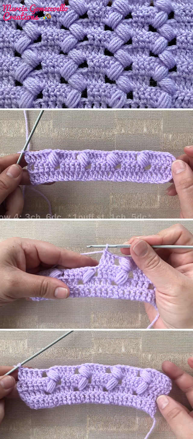 Puff Zigzag Stitch - This crochet zigzag stitch has the most interesting pattern I have encountered! It pops out on both sides of the work and has a cool 3D look and feel.