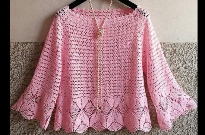 Crochet Blouse Featured Image - This tutorial will teach you how to make a beautiful chic crochet blouse This pattern is simply beautiful and will prove to be useful for many works.