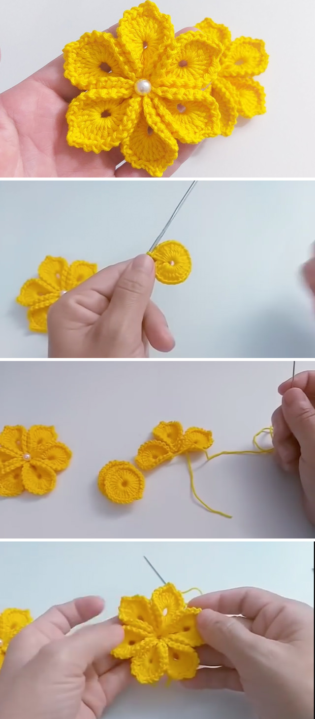 Crochet Flower - These simple crochet flowers are creative and decorative for so many crochet projects. These flowers make the perfect embellishment for accessories!