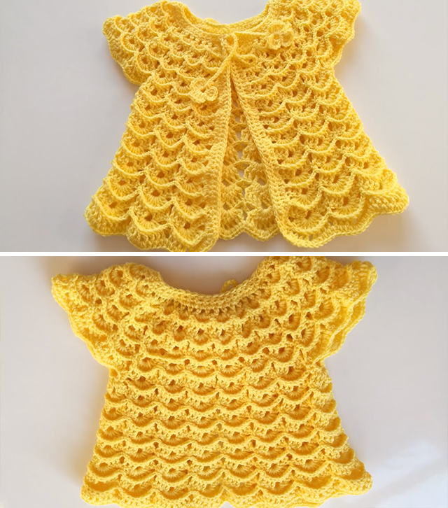 Crochet Baby Dress Sided - Make this beautiful crochet baby dress for any special child in your life. Watch this free video tutorial to learn how to make this beautiful baby dress.