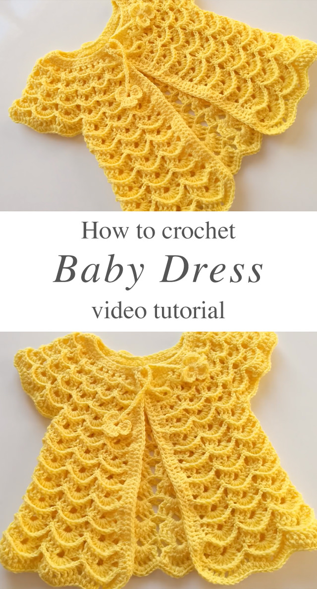 Crochet Baby Dress - Make this beautiful crochet baby dress for any special child in your life. Watch this free video tutorial to learn how to make this beautiful baby dress.