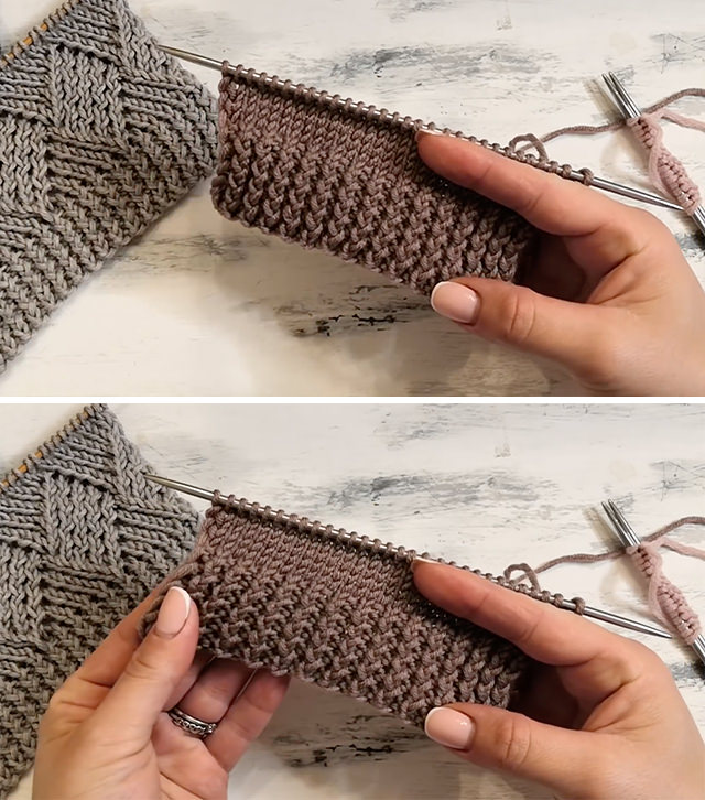 Knit Elastic Sided - This interesting and very effective knit elastic border comes with breaded eye spokes! This stitch makes a beautiful knitting tight pattern!