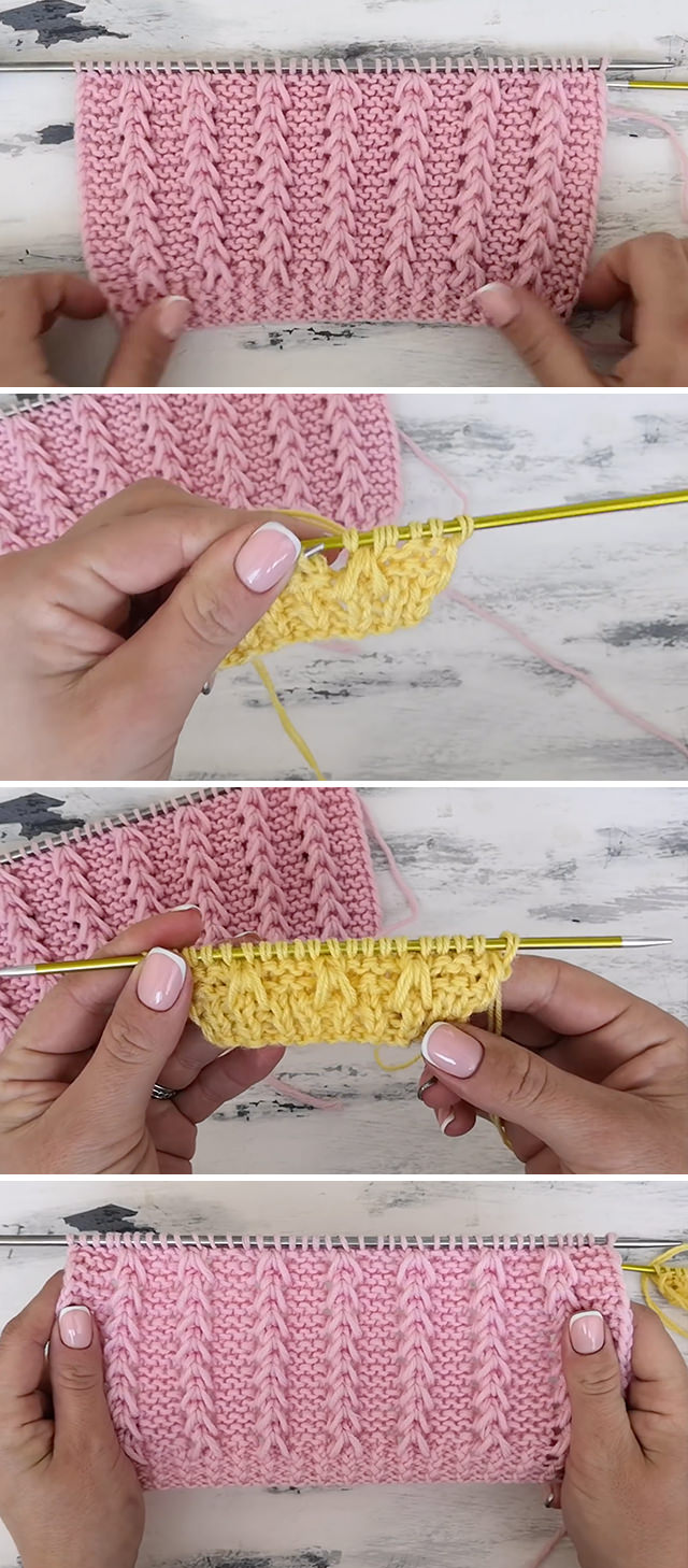 Knit V Stitch - Learn how to work this lovely knitting V stitch for a sweater or cardigan by watching this tutorial! Keep reading for tips on how to make this beautiful knitting stitch.