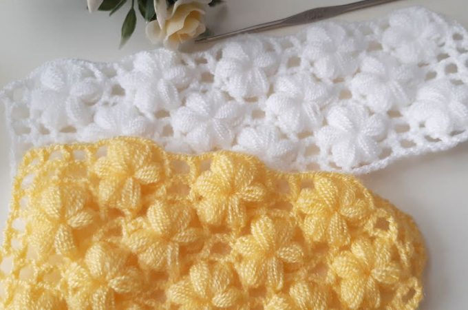 Crochet Braid Puff Stitch Featured - Watch this tutorial to learn the crochet braid puff stitch! This crochet puff flower pattern has the most interesting texture I have encountered!