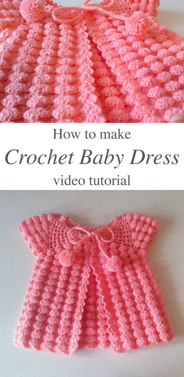 Easy Crochet Baby Dress Beginner Level - Crochet this beautiful baby dress for any special child in your life. This baby dress is so easy and fun to crochet, even if you are a beginner level!