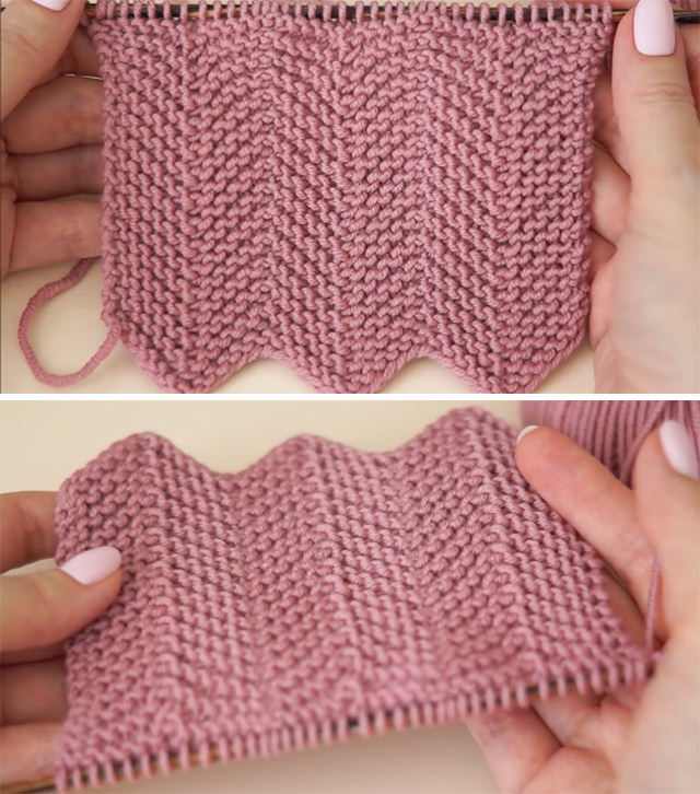 Zigzag Knit Pattern You Can Use In Both Sides - CrochetBeja