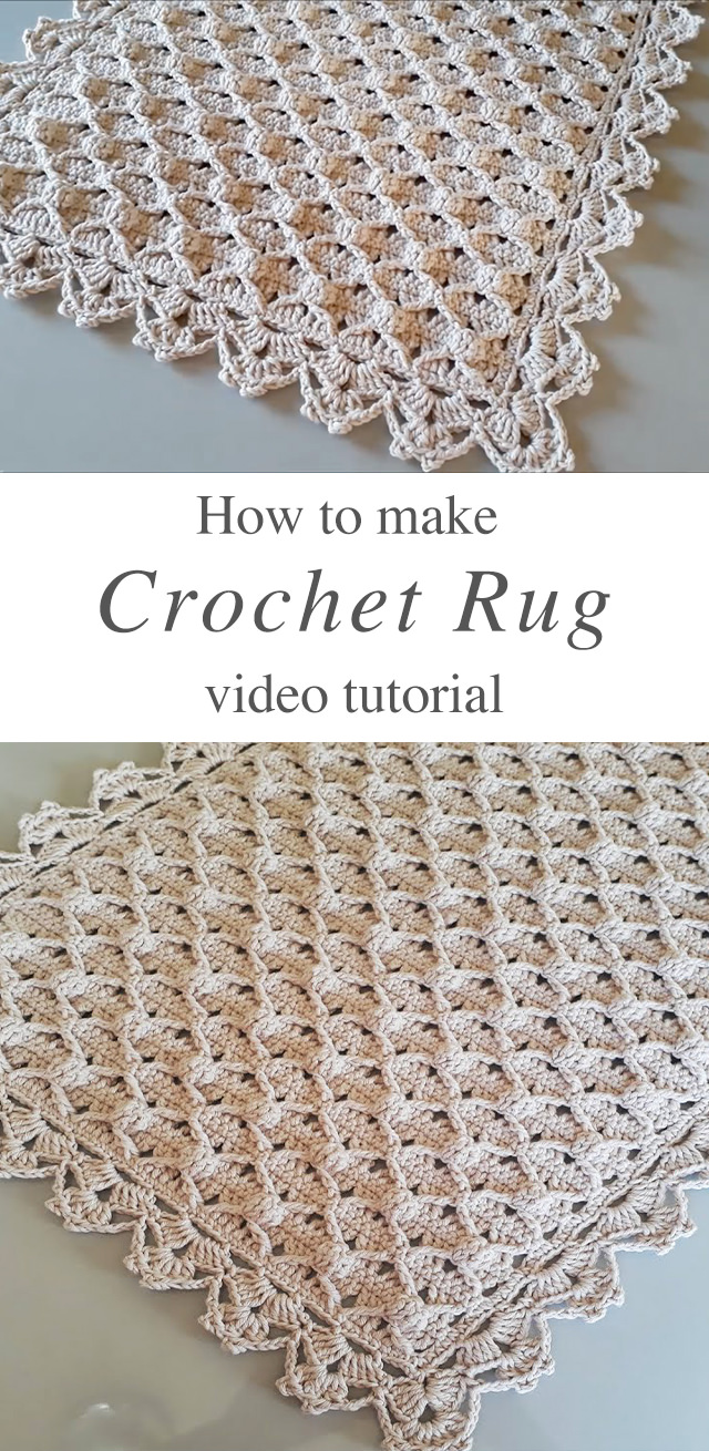 Petite Crochet Rug - Learn how to make this petite crochet rug to adorn your room! Watch this tutorial to learn how to make this gorgeously detailed crochet square Rug.