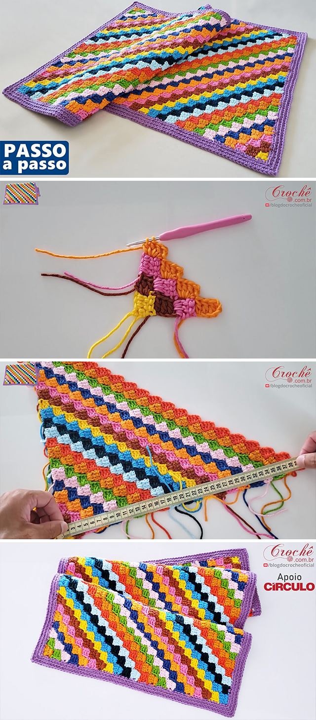 Rectangle Crochet Rug - This tutorial covers how to make a colourful and simple crochet rectangular rug. You can use many different yarn colours from all of the thread leftovers you have saved over your period of crocheting in the hopes of reusing them!