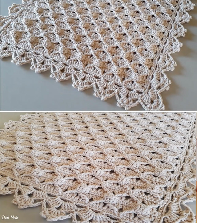 Square Crochet Rug Sided - Learn how to make this petite crochet rug to adorn your room! Watch this tutorial to learn how to make this gorgeously detailed crochet square Rug.