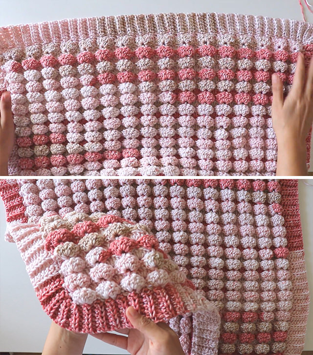 Candy Blanket Sided - This English video tutorial will walk you through the most beautiful and very easy crochet candy blanket. This crochet blanket has an interesting 3D puff texture.
