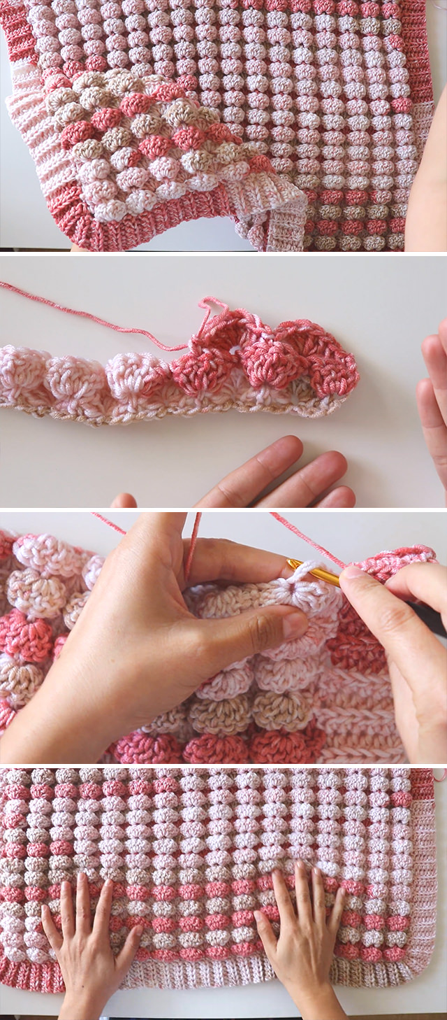 Candy Blanket - This English video tutorial will walk you through the most beautiful and very easy crochet candy blanket. This crochet blanket has an interesting 3D puff texture.