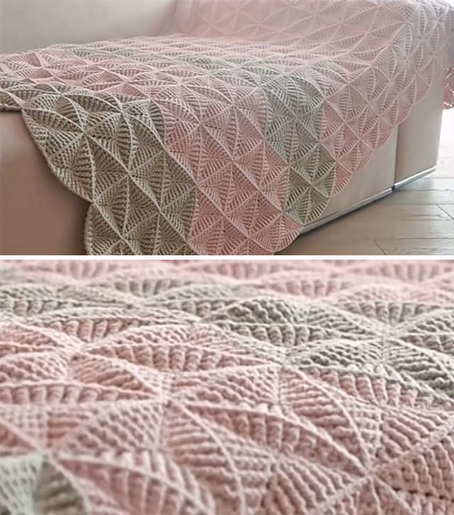 Crochet Bed Cover Sided - Learn how to make the beautiful crochet triangles bed cover for your bedroom! This gorgeous pattern is very simple to make and looks very elegant in your bedroom.