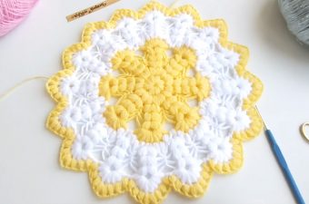 Crochet Puff Stitch Round Doily