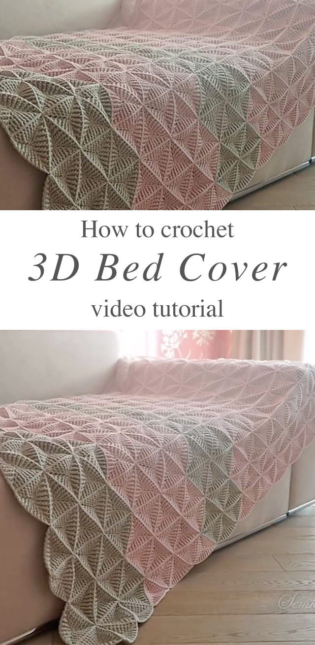Crochet Triangles Bed Cover - Learn how to make the beautiful crochet triangles bed cover for your bedroom! This gorgeous pattern is very simple to make and looks very elegant in your bedroom.