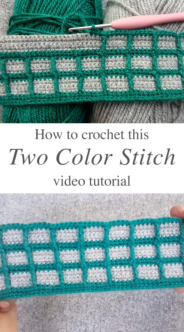 Two Colored Crochet Pattern - This free video tutorial will walk you through the beautiful two colored crochet pattern. The texture is simple but the two colors make it so much more interesting!