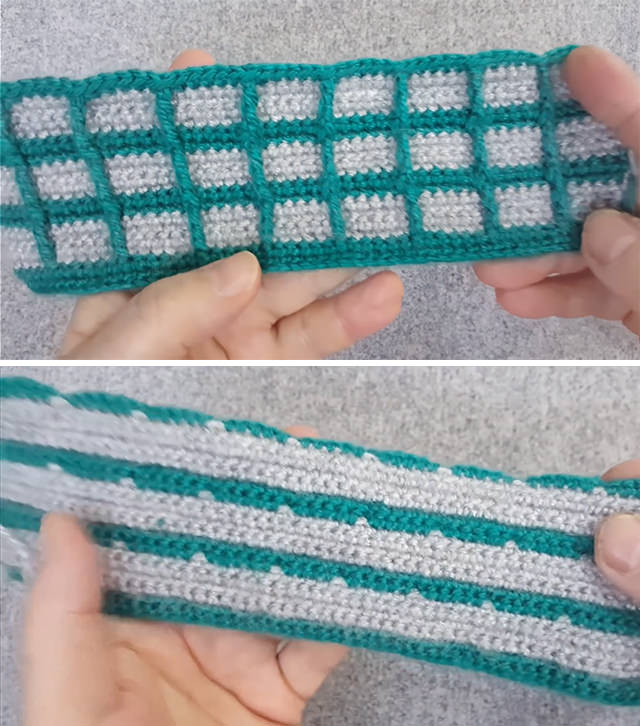 Two Colored Crochet Stitch Sided - This free video tutorial will walk you through the beautiful two colored crochet pattern. The texture is simple but the two colors make it so much more interesting!