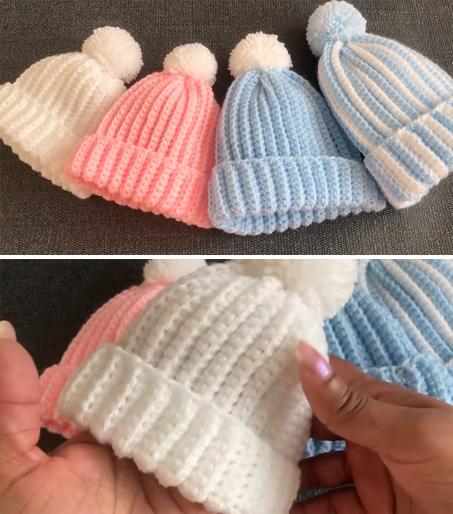 Crochet Baby Beanie Sided - This tutorial covers how to make a beautiful crochet beanie hat. Crocheting beanie hats are so much fun to make and easy for beginners to stitch!