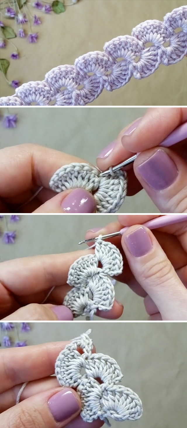 Crochet Fan Border - This beautiful crochet fan stitch border is a popular project because it beautifies objects and accessories. Continue reading for ideas that use the crochet border for decoration.