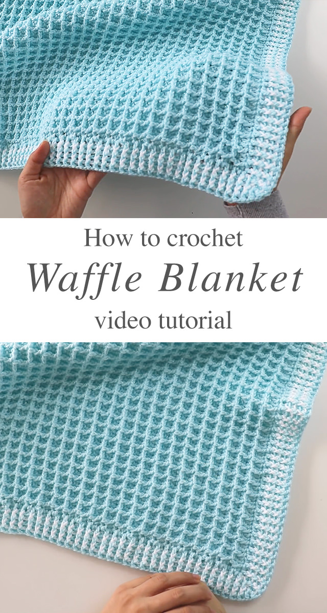 Crochet Waffle Stitch Blanket - This free video tutorial covers how to create an adorable crochet waffle stitch blanket. Crocheting a baby blanket is so much fun and easy for beginners to make!