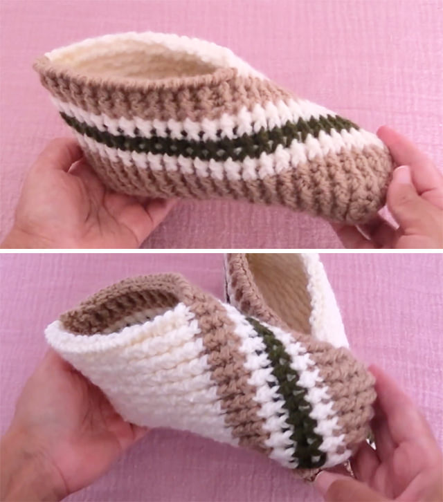 Elastic Stitch Crochet Slippers Sided - Not only do these gorgeous elastic crochet slippers prevent cold feet, but they are super easy to crochet and are fashionable! They are as comfortable as socks; they feel light and cover the feet entirely, and they are elastic to ensure they fit well and stay on during your activities!