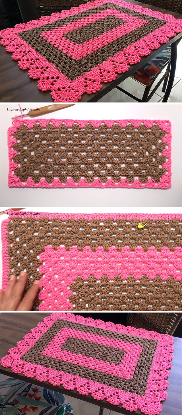Crochet a Rectangular Rug - This free video tutorial in English subtitles covers how to crochet a rectangular rug. This beautiful rug incorporates any thread of your choice into a colorful rug with a lovely texture and border.