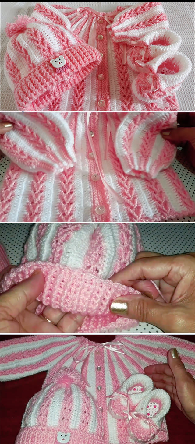 Crochet Baby Dresses - This lovely video tutorial can be watched in English subtitles to learn how to make the crochet baby dress set. Keep reading for sizes and tips on making these baby dresses.