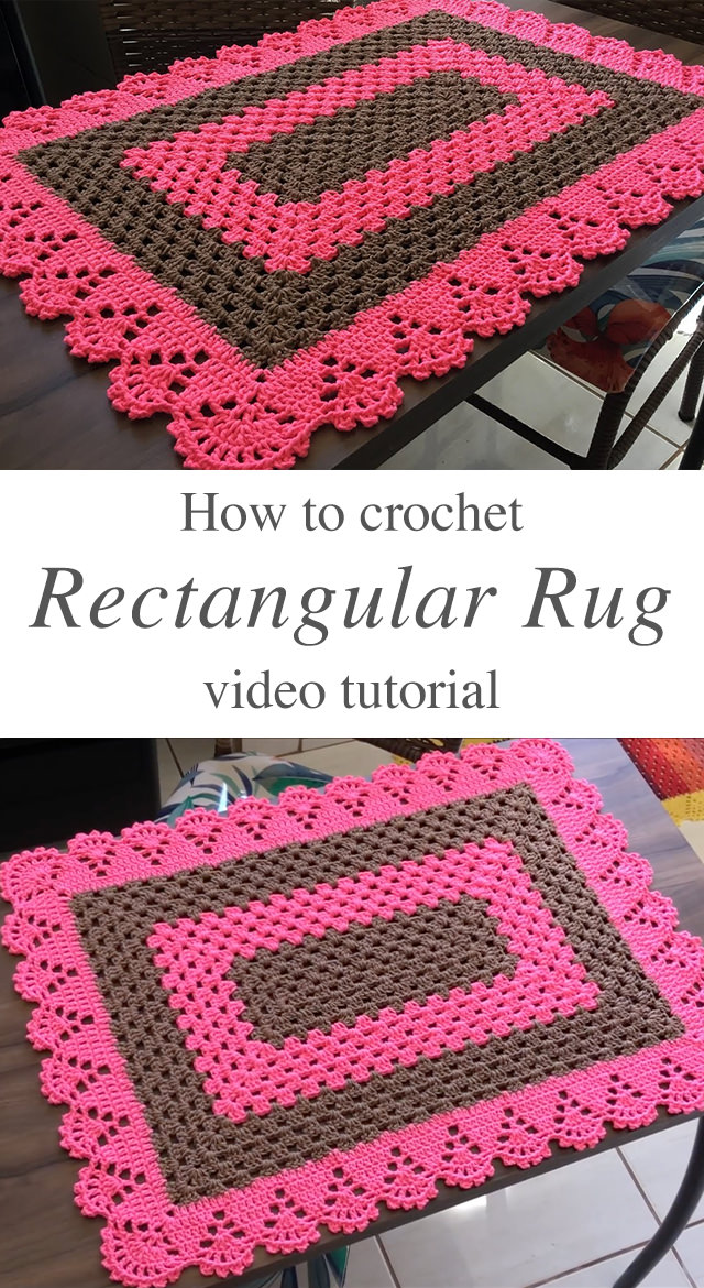 Crochet Rectangular Rug For Home - This free video tutorial in English subtitles covers how to crochet a rectangular rug. This beautiful rug incorporates any thread of your choice into a colorful rug with a lovely texture and border.