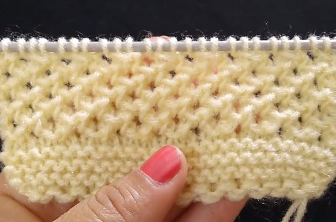 Easy Knitting Stitch For Dresses Featured - Learn how to work this easy knitting stitch by watching this free video tutorial! Keep reading for tips on how to make this beautiful knitting stitch.