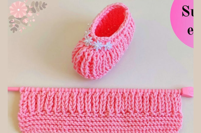 Knitted Baby Booties Pink Featured Image - Knitted baby booties are the cutest things! These knitted booties will look adorable on your newborn nieces and nephews, grandchildren, or any sweet child in your life!