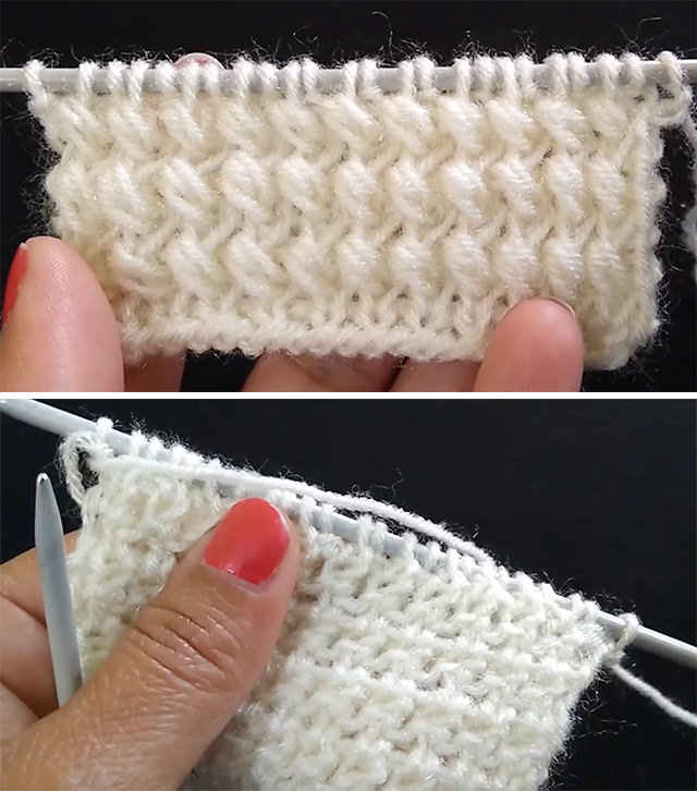 Knitted Puffed Pattern Sided - This free video tutorial will walk you through the beautiful knitted puffed stitch and how to use it for a blanket! This knitting puff stitch has a very interesting knitted texture.