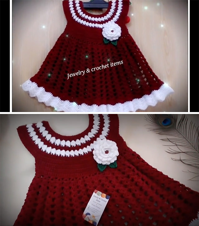 Crochet Baby Girl Dress Sided - Make this beautiful crochet baby dress for any special child in your life. Watch this free video tutorial in translated English subtitles to learn how to make this beautiful baby dress.