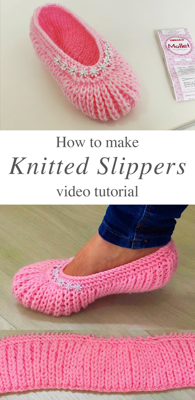 Easy Knitted Slippers - Not only do these easy knitted slippers can prevent a cold that is caused by walking barefoot around the house, they also help maintain a fashionable-yet-comfy home look!