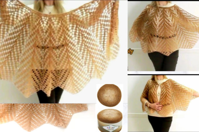 Crochet Half Circle Shawl Featured Image - Watch this tutorial to learn how to make this stunning crochet half circle shawl. This shawl has a unique pattern and is really practical.