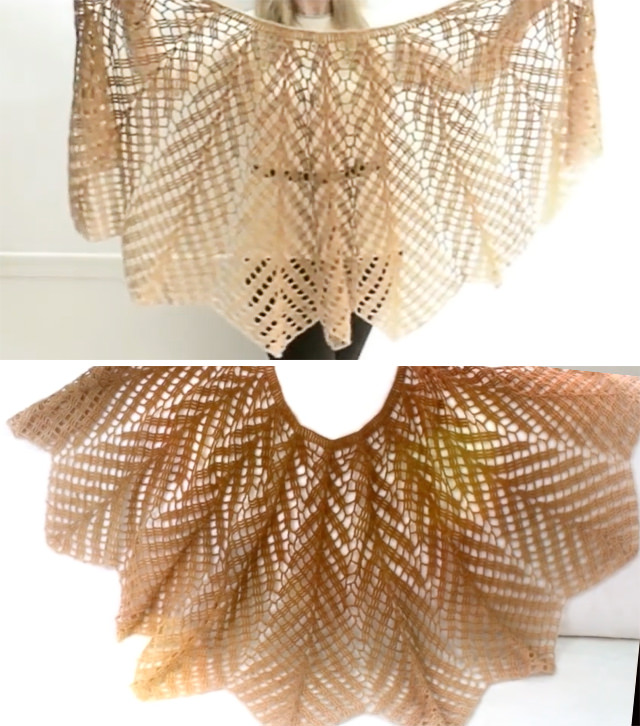 Crochet Half Circle Shawl Tutorial Sided - Watch this tutorial to learn how to make this stunning crochet half circle shawl. This shawl has a unique pattern and is really practical.