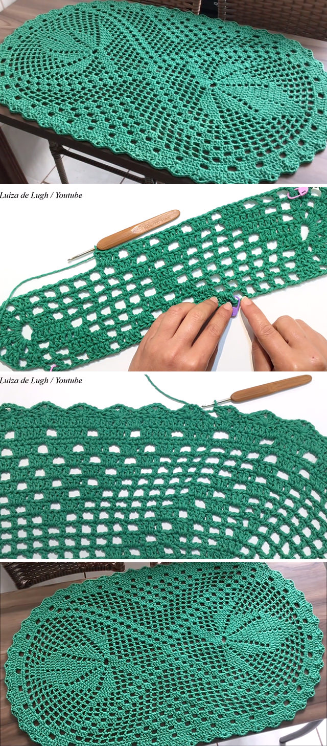 Crochet Oval Rug Leaf Motif - Learn how to work this useful and lovely crochet oval rug by watching this free video tutorial! Keep reading for tips on how to master the techniques of this great crochet rug.
