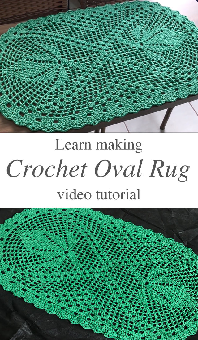 Crochet Oval Rug - Learn how to work this useful and lovely crochet oval rug by watching this free video tutorial! Keep reading for tips on how to master the techniques of this great crochet rug.