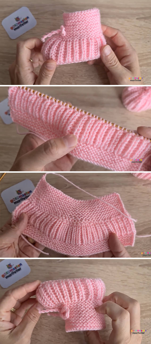 Knitted Baby Shoes Tutorial - Baby knit shoes are the cutest things! This free video tutorial in English subtitles will help you learn how to make the perfect knitted shoes.
