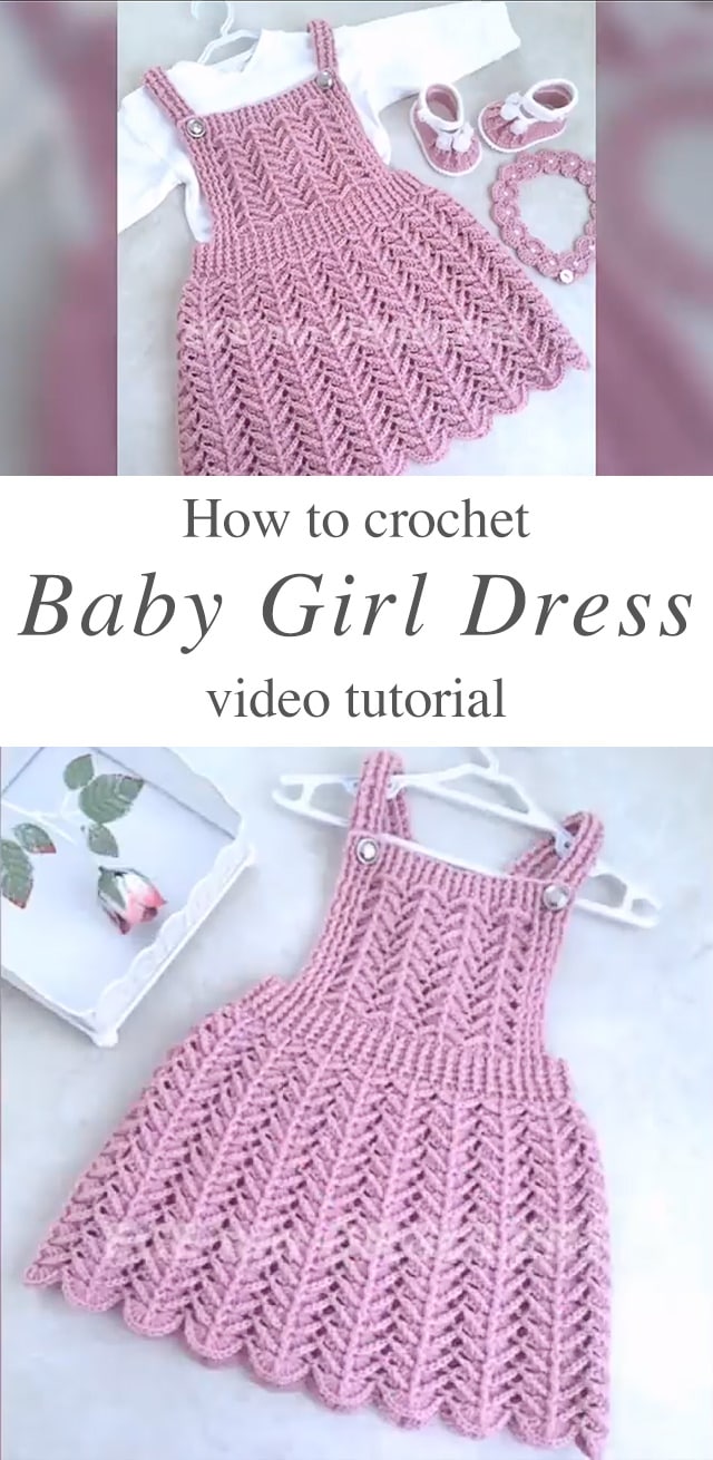 Crochet Dress For Baby Girl - Make this beautiful crochet dress for baby girl in your life. Watch this tutorial in translated English subtitles to learn how to make this beautiful crochet baby dress.