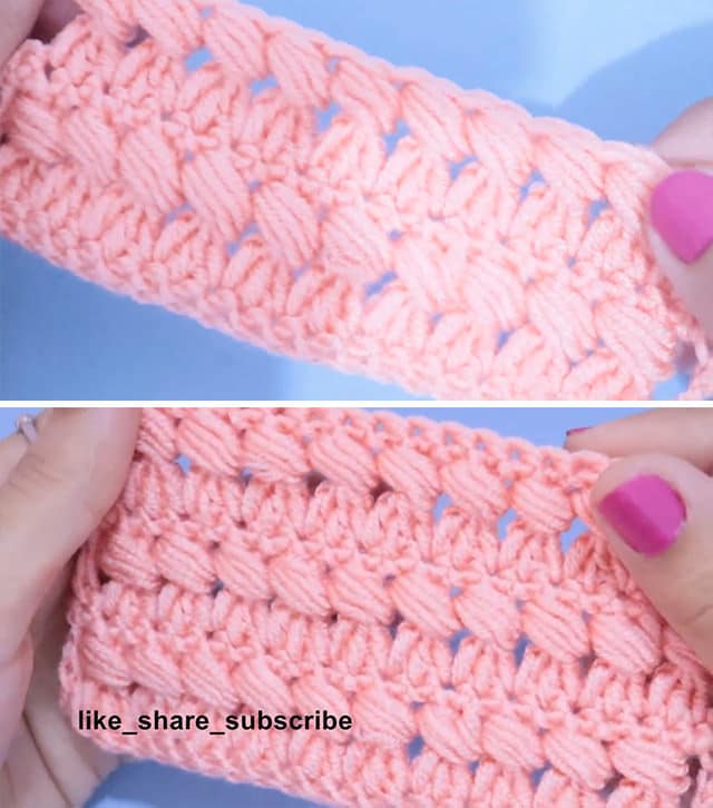 Puffy Stitch Sided - Watch this tutorial to learn a lovely puffy crochet stitch! This crochet puff stitch has the most interesting texture of any crochet pattern I have encountered!