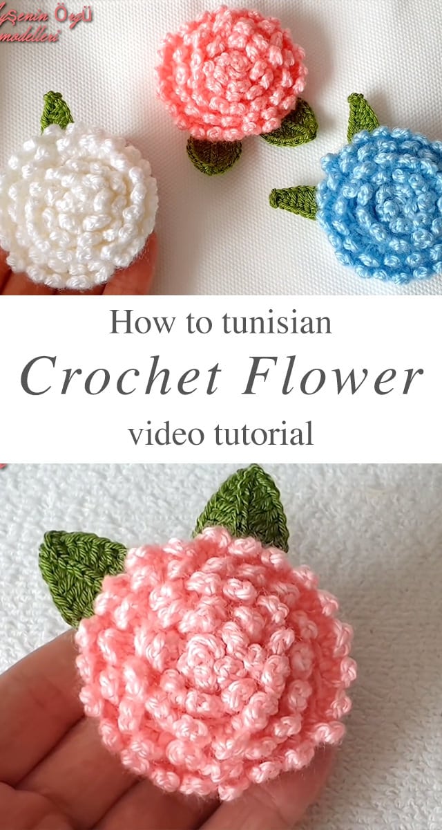 Tunisian Crochet Flower - The gorgeous Tunisian crochet flower is the most creative flower I have encountered. This video tutorial in English subtitles will show you how to make this flower.