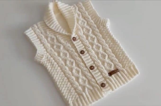 Knitted Baby Jacket Featured - Learn how to make this beautiful knitted baby jacket! This jacket make the cutest gift for the precious newborn girls in your lives and toddlers.