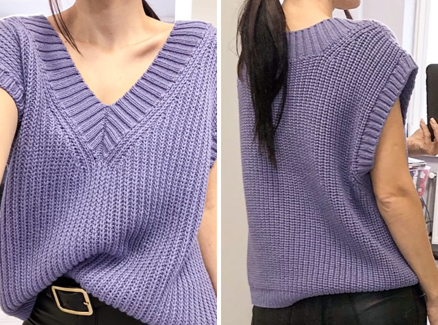 V Neck Knit Blouse Sided - This tutorial will teach you how to make a wonderful v neck knit sweater using a lovely pattern. This pattern will prove to be useful when you are knitting a sweater or vest for yourself, other ladies in your life or for babies.