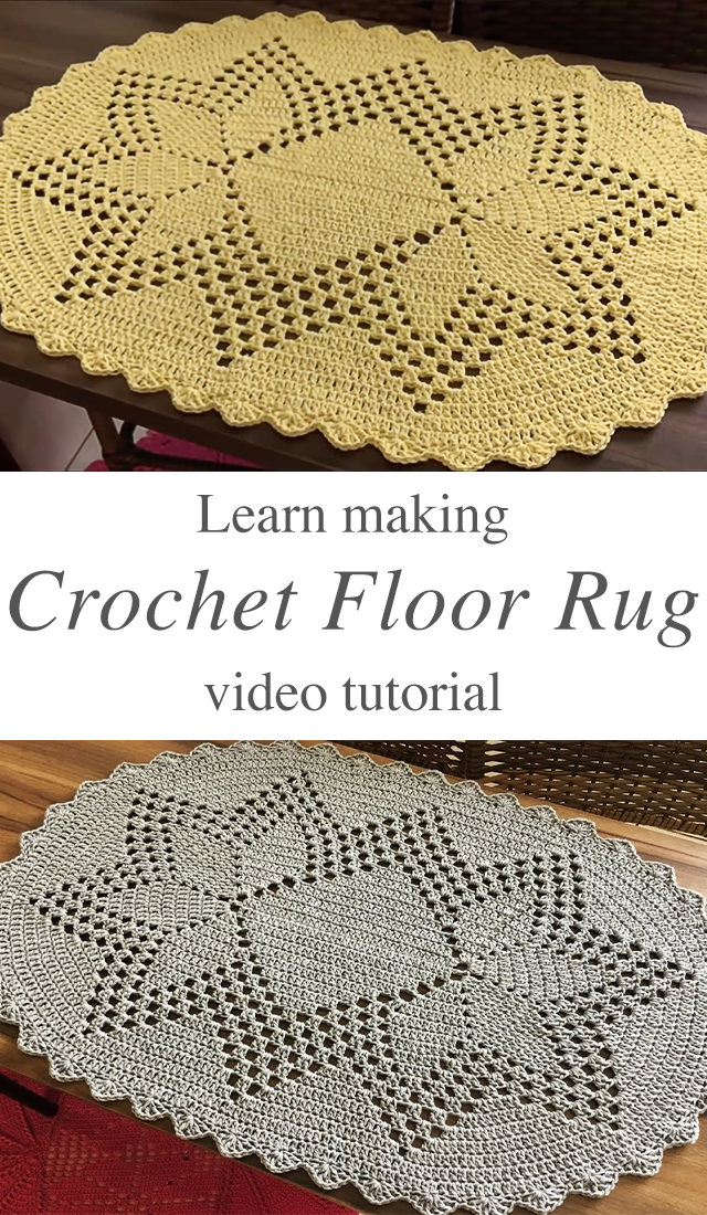 Crochet Floor Rug - Learn how to work this useful and lovely crochet floor rug by watching this video tutorial in English subtitles. Keep reading for tips on how to master the techniques of this great crochet rug.
