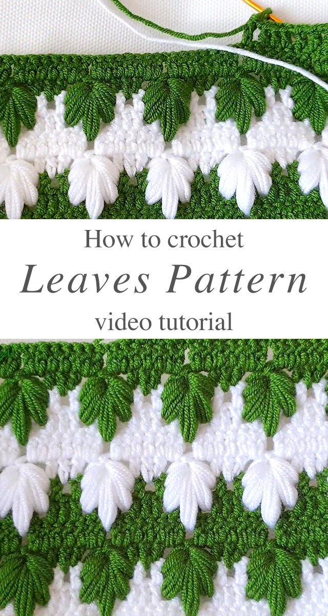 Crochet Leaf Pattern - This stunning detailed crochet leaf pattern is perfect for using on your projects and accessories. Watch this tutorial to learn how to make this leaves pattern.