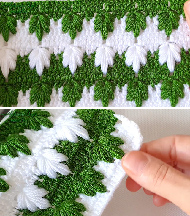 Crochet Leaves Pattern Sided - This stunning detailed crochet leaf pattern is perfect for using on your projects and accessories. Watch this tutorial to learn how to make this leaves pattern.